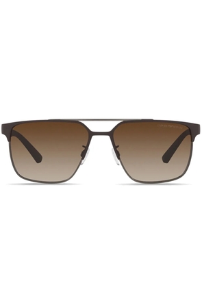 Emporio Armani matte square sunglasses - Brown