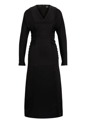 BOSS V-neck satin midi dress - Black