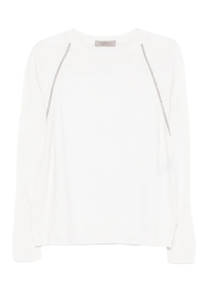 D.Exterior raglan-sleeve embellished sweater - Neutrals