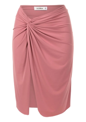Amir Slama asymmetric gathered-detail skirt - Pink