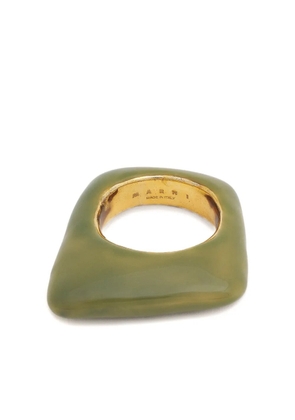 Marni trapeze enamel ring - Green