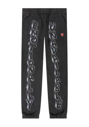 Emotionally Unavailable embroidered-logo track pants - Black