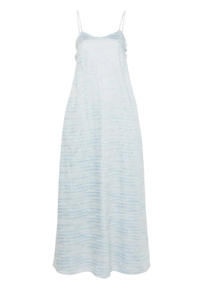 Emporio Armani linen blend jacquard midi dress - Blue