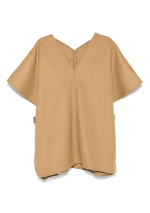 Moncler wool-blend poncho - Brown