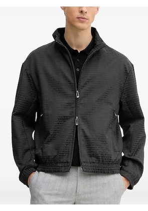 Emporio Armani logo-print zip-up jacket - Black