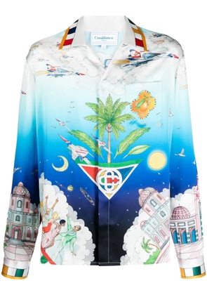 Casablanca Le Dimension illustration style-print shirt - Blue