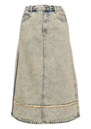 izzue washed denim midi skirt - Blue