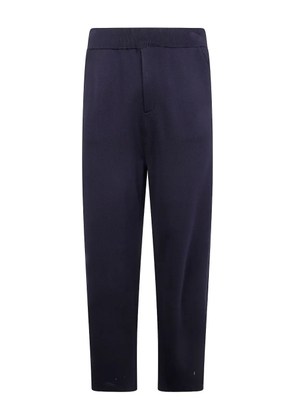 Emporio Armani elastic-waistband welt-pocket trousers - Blue