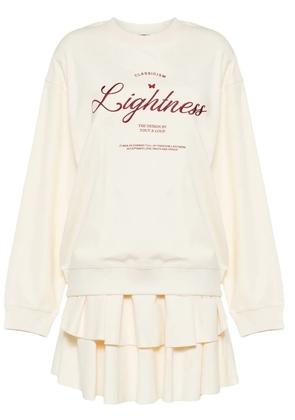 tout a coup slogan-embroidered crew-neck sweatshirt - Neutrals