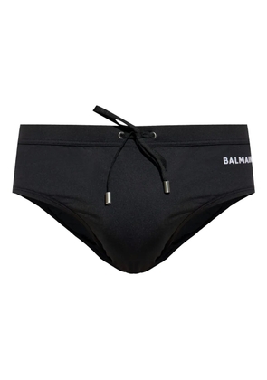 Balmain logo-embroidered swim briefs - Black