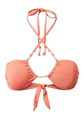 TWINSET faux pearl-embellished bikini top - Orange