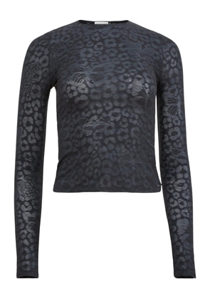 Fleur Du Mal floral-print T-shirt - Black