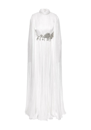 Ana Radu pleated cape gown - White