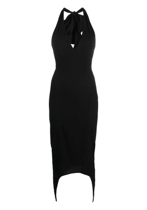 Patou halterneck V-neck midi dress - Black
