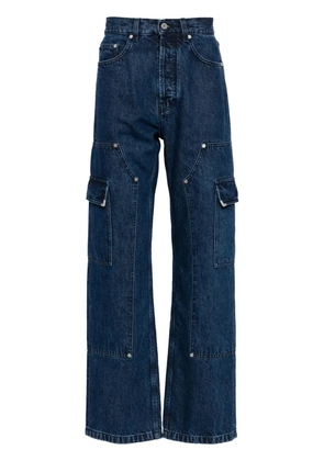 Palm Angels Frame straight-leg cargo jeans - Blue