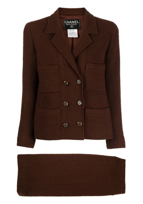 CHANEL Pre-Owned 1998 double-breasted skirt suit - Brown