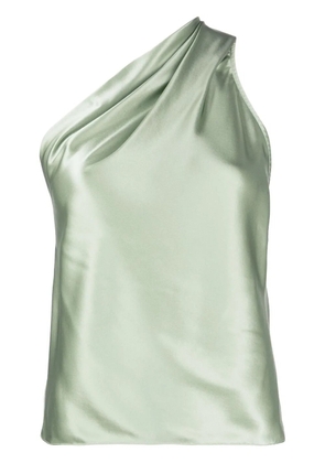 Michelle Mason asymmetric halterneck silk top - Green