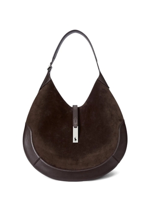 Polo Ralph Lauren large Polo ID suede shoulder bag - Brown