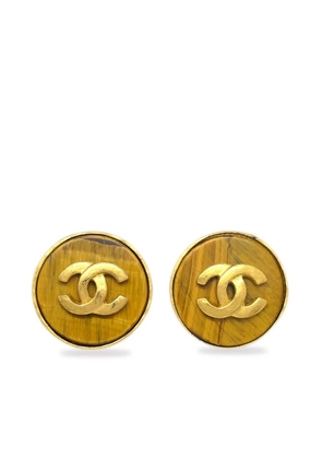 CHANEL Pre-Owned 1995 CC-logo clip-on earrings - Gold