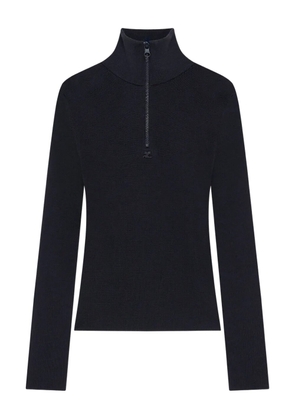 Courrèges zipped mock-neck sweater - Blue