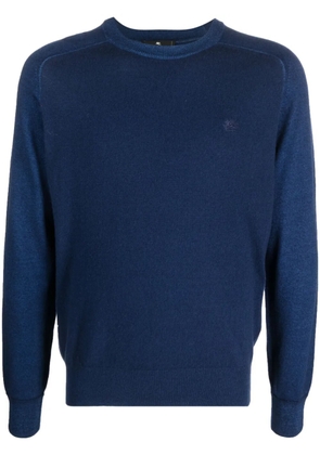 ETRO logo-embroidered virgin wool sweater - Blue