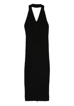 Balmain halterneck ribbed-knit midi dress - Black