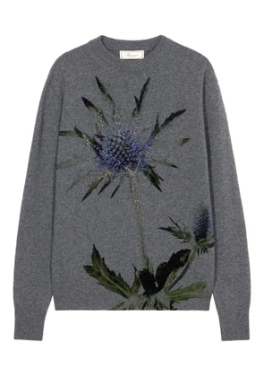 Blumarine floral-beaded sweater - Grey