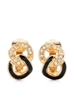 Christian Dior Pre-Owned 1990s rhinestone-embellished clip-on earrings - Gold