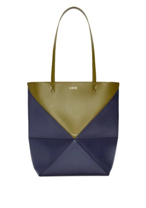 LOEWE Puzzle Fold geometric panelled tote bag - Blue