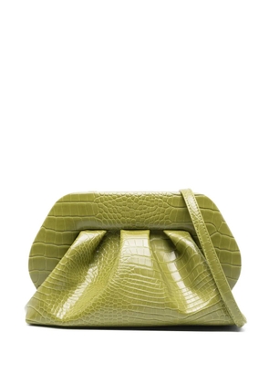 Themoirè Tia crocodile-effect clutch bag - Green