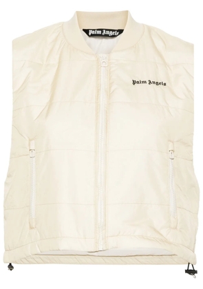 Palm Angels logo-print down vest - Neutrals