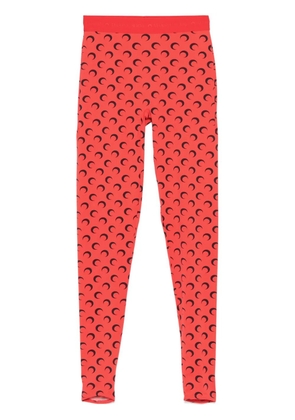 Marine Serre Moon-print leggings - Red