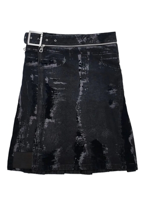 Jean Paul Gaultier flock-detail pleated skirt - Black