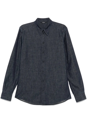 Dolce & Gabbana logo-patch shirt - Blue