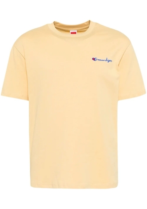 Ground Zero logo print cotton t-shirt - Yellow