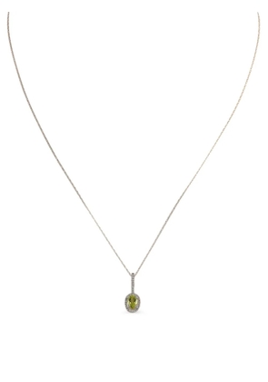 LB Exclusive 14kt white gold peridot pendant necklace - Silver