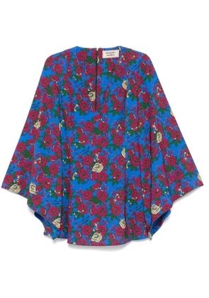 alessandro enriquez floral-print mini dress - Blue