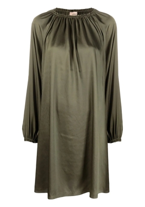 Blanca Vita gathered-detail long-sleeve dress - Green