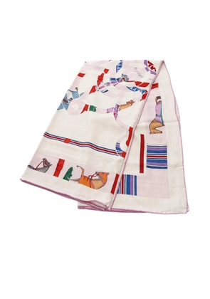 Hermès Pre-Owned 2000-2025 Eperon d Or et Tenues de Jour Cashmere Silk Shawl 140 scarves - Brown