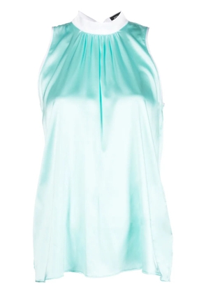 STYLAND pussy bow silk blouse - Blue