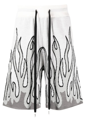 Haculla Un In Flames intarsia-knit shorts - White