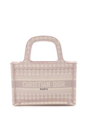Christian Dior Pre-Owned 2010-2025 Mini Houndstooth Embroidered Canvas Book Tote handbag - Pink