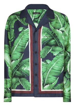Dolce & Gabbana leaf-print silk shirt - Green