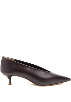 Le Monde Beryl 40mm Babouche pointed-toe leather pumps - Purple