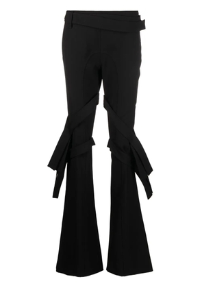 AMBUSH strap-detail flared trousers - Black