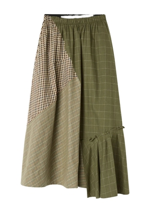 Lee Mathews checked-pattern midi skirt - Green