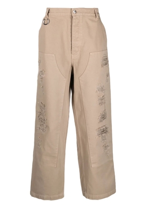 Études Studio distressed straight-leg jeans - Neutrals