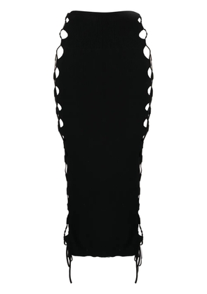 Monse lace-up detailed knitted skirt - Black