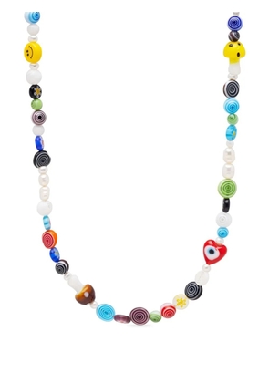 Nialaya Jewelry mushroom pearl choker necklace - White