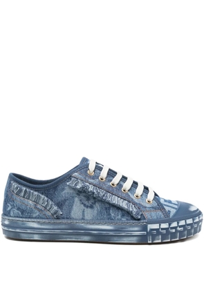 FENDI frayed-denim trainers - Blue